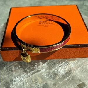 Hermes Gold and Burgundy Bracelet